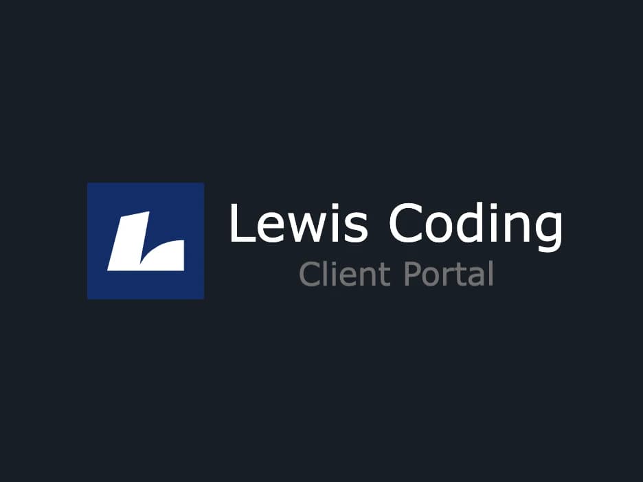 Client Portal text with the lewiscoding logo next to it